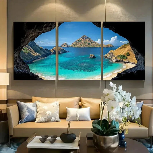 3pcs Komodo National Park Travel Metal Print Ready to Hang Art