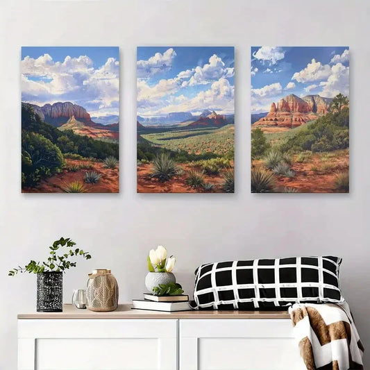 3pcs Desert Canyon Landscape Scenic Southwest Metal Print Ready to Hang Art