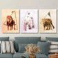 3pcs scrapbook painted triangle animal poster Metal Print Ready to Hang Art