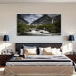 Glacier Trees & Cloud Decor Wall Art Canvas Office Home Room Framed 80x45cm