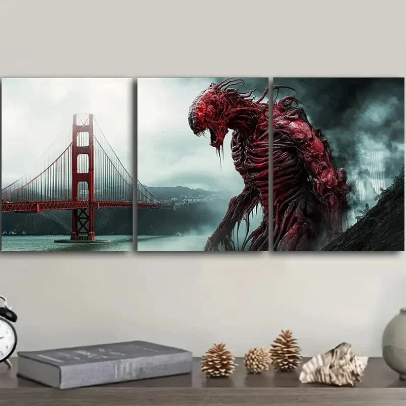 3pcs Dissecting Alien Life,   Wall Art Set Canvas Framed 40x60cm - High Quality Print 100% Australian Made Wall Canvas Ready to Hang