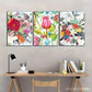 3pcs Vibrant Floral and Butterfly Pop Art Metal Print Ready to Hang Art