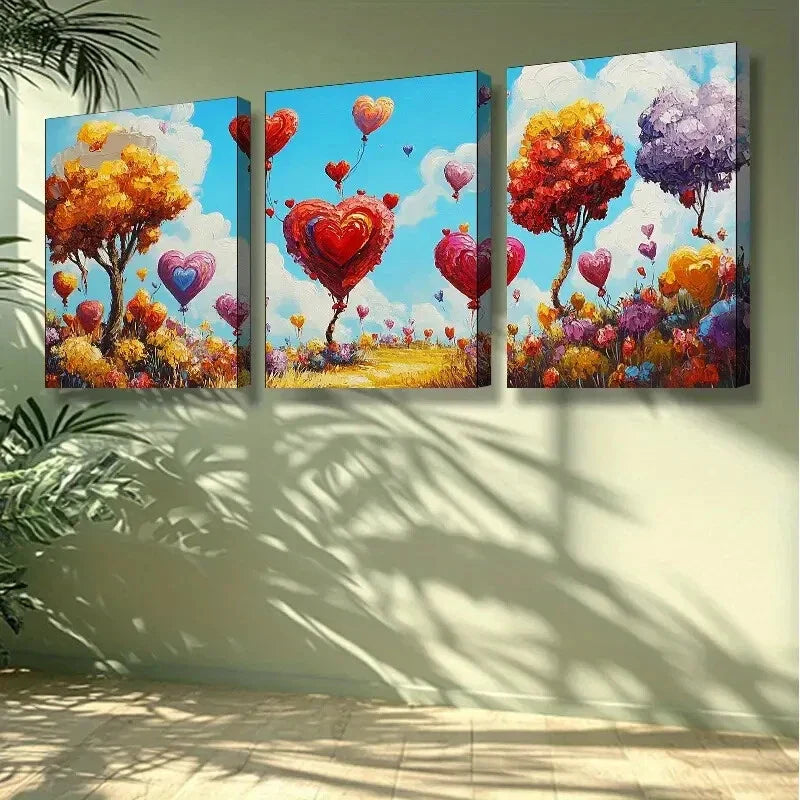 3pcs Trees and flowers.Wall Art Set Canvas Framed 40x60cm - High Quality Print 100% Australian Made Wall Canvas Ready to Hang