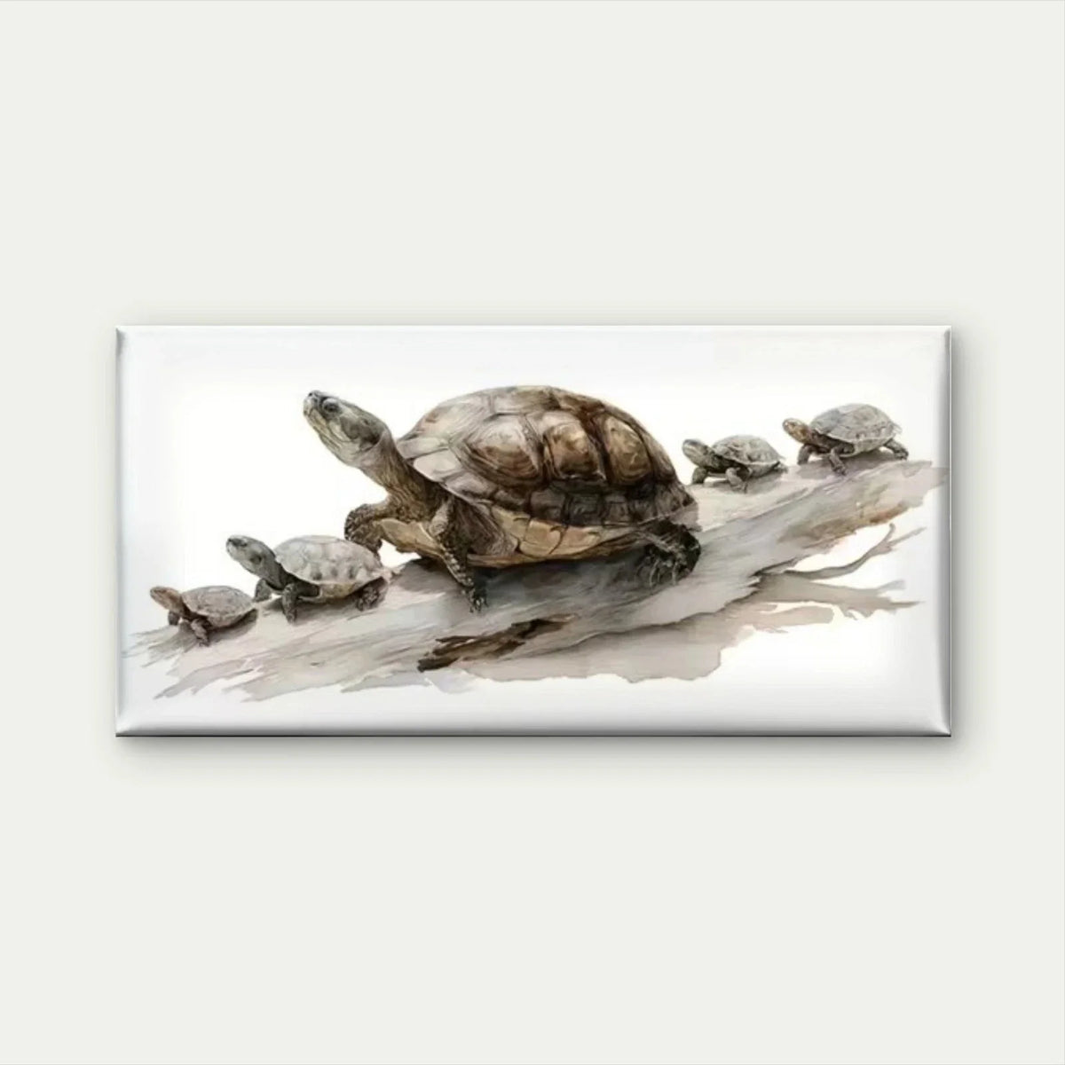Charming Turtle Wall Art Canvas Office Home Room Framed 80x45cm