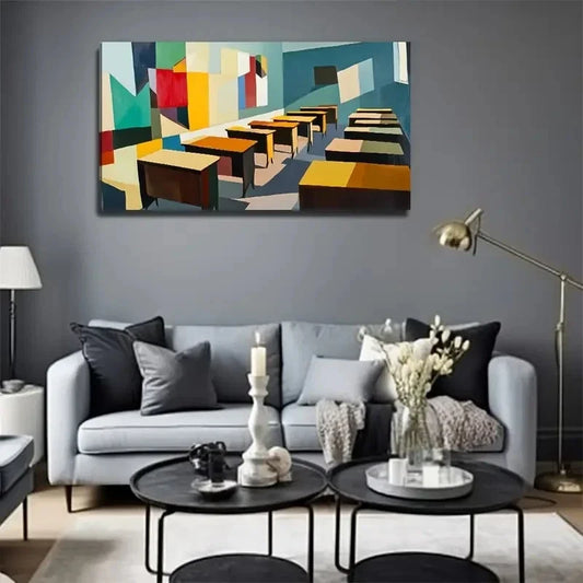 Neat Classroom Suitable Wall Art Canvas Office Home Room Framed 120x60cm
