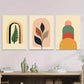 3pcs Botanical Leaf Modern Abstract Metal Print Ready to Hang Art