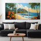 3pcs Hawaiian Paradise Beach Nature Perfect Wall Art Set Canvas Framed 40x60cm - High Quality Print 100% Australian Made Wall Canvas Ready to Hang
