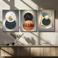 3pcs Beautiful Modern Gold Ring Blue Black White Wall Art Set Canvas Framed 40x60cm - High Quality Print 100% Australian Made Wall Canvas Ready to Hang