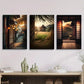 3pcs Japanese Classical Architecture Metal Print Ready to Hang Art