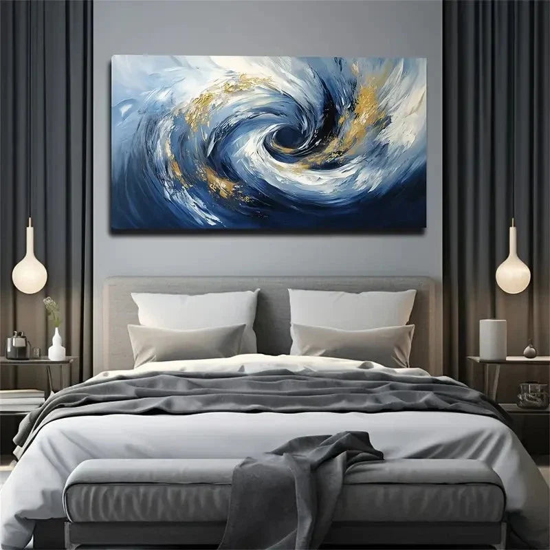 Colorful Abstract Water Nature Wall Art Canvas Office Home Room Framed 80x45cm