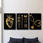 3pcs Paintings with Stethoscope, Metal Print Ready to Hang Art