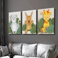 3pcs Mouse Deer Giraffe in Playful Forest Scene Wall Art Set Canvas Framed 40x60cm - High Quality Print 100% Australian Made Wall Canvas Ready to Hang