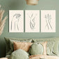 3pcs Modern Minimalist Line Metal Print Ready to Hang Art