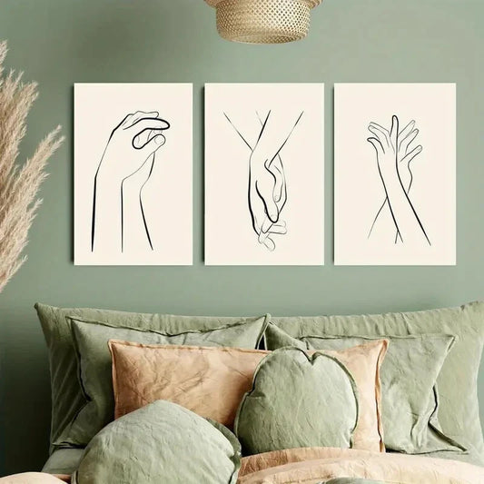 3pcs Modern Minimalist Line Metal Print Ready to Hang Art