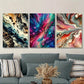 3pcs   Abstract Gradient Bubble Colorful Fluid Post  Art Metal Print Ready to Hang Art