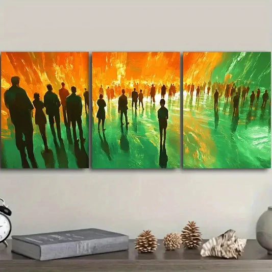 3pcs The man on the ripples Metal Print Ready to Hang Art