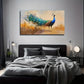 Peacock On The Nature Wall Art Canvas Office Home Room Framed 80x45cm