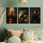 3pcs Raven Gothic frescoes Metal Print Ready to Hang Art