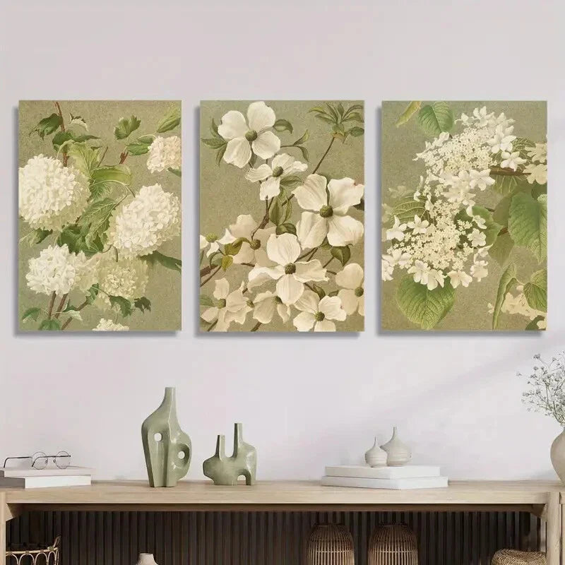 3pcs Vintage Botanical Print, Metal Print Ready to Hang Art