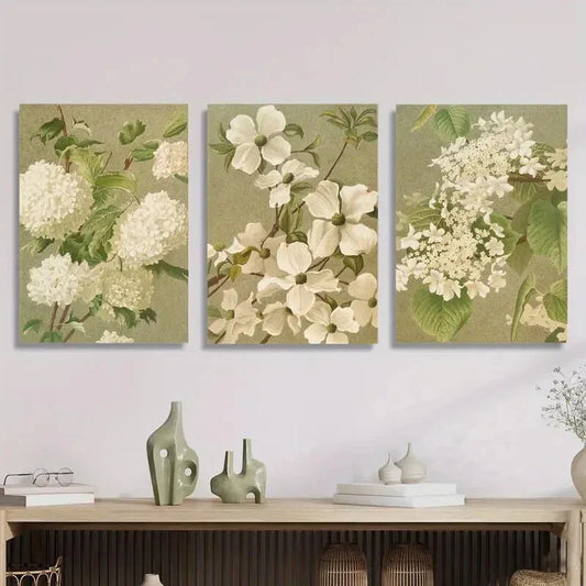 3pcs Vintage Botanical Print, Metal Print Ready to Hang Art