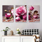3pcs Elegant Abstract Rose Modern Chic Botanical Metal Print Ready to Hang Art