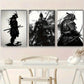 3pcs Samurai Warrior Armor and Weapons Metal Print Ready to Hang Art