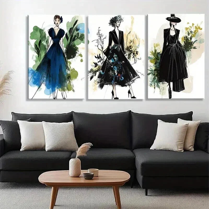 3pcs Classic & Contemporary Stylish Perfect Wall Art Set Canvas Framed 40x60cm - High Quality Print 100% Australian Made Wall Canvas Ready to Hang