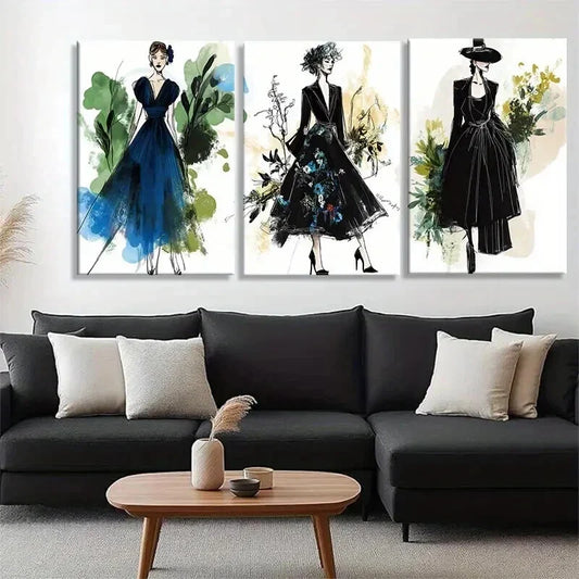 3pcs Classic & Contemporary Stylish Perfect Wall Art Set Canvas Framed 40x60cm - High Quality Print 100% Australian Made Wall Canvas Ready to Hang