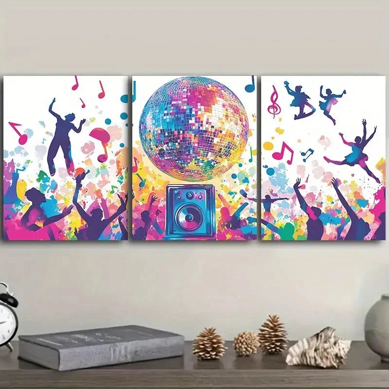 3pcs A big party  Wall Art Set Canvas Framed 40x60cm - High Quality Print 100% Australian Made Wall Canvas Ready to Hang