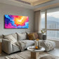 Fluid Shapes Orange Blue Pink Wall Art Canvas Office Home Room Framed 120x60cm