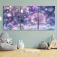 3pcs Dandelion Purple & Pink Bubbles Metal Print Ready to Hang Art