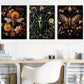 3pcs Featuring Insect Overhead Floral Colorful  Wall Art Set Canvas Framed 40x60cm - High Quality Print 100% Australian Made Wall Canvas Ready to Hang
