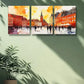 3pcs  Warsaw, Poland Busy City Metal Print Ready to Hang Art