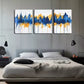 3pcs Vibrant Blue & Golden Tree Design   Wall Art Set Canvas Framed 40x60cm - High Quality Print 100% Australian Made Wall Canvas Ready to Hang