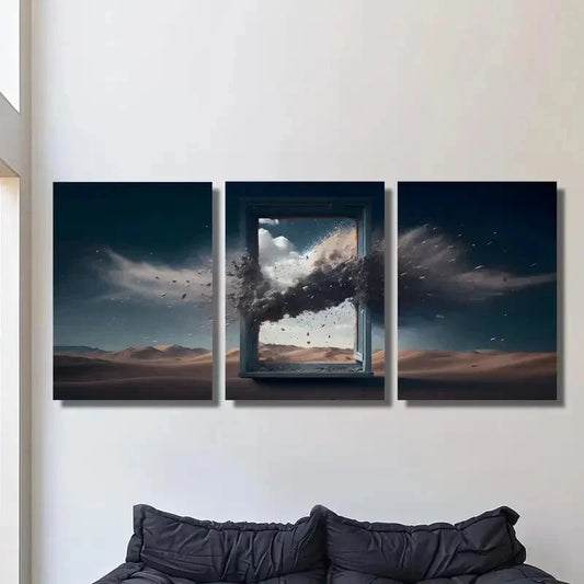 3pcs explosion fragments synthesized Metal Print Ready to Hang Art