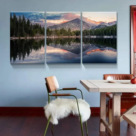 3pcs Flat Space Adventure Marble Metal Print Ready to Hang Art