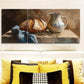 3pcs  Still life of bread and kettle  Metal Print Ready to Hang Art