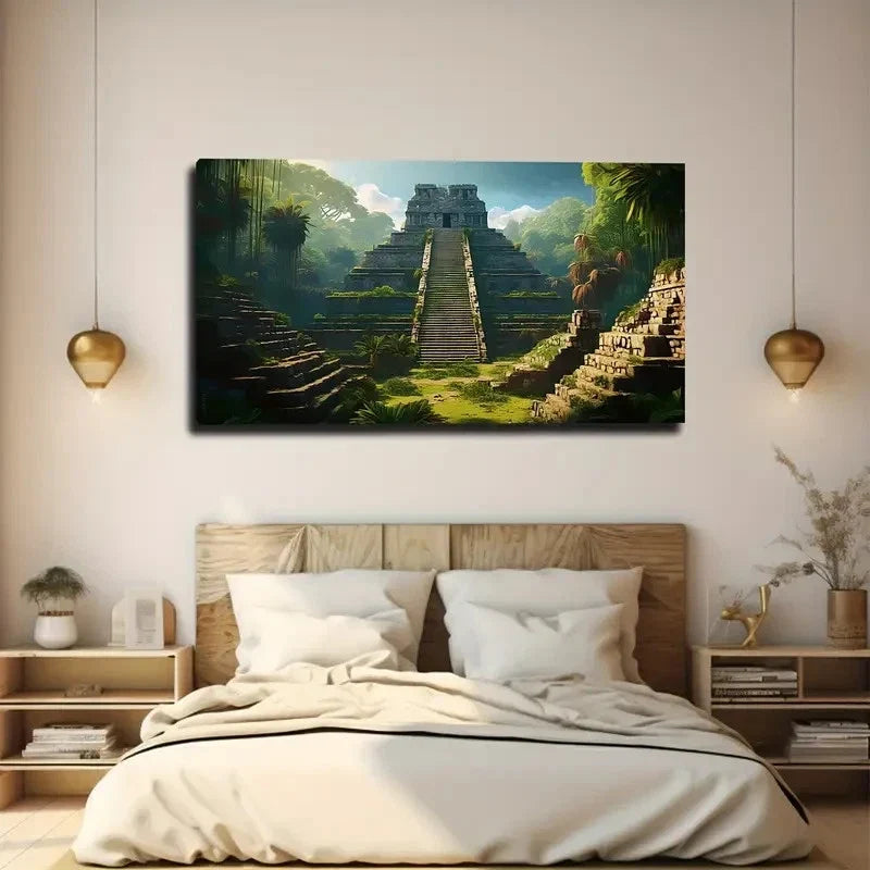 Ancient Civilization Site Wall Art Canvas Office Home Room Framed 120x60cm