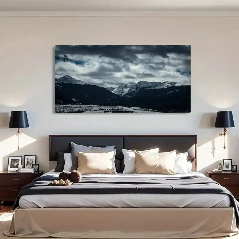 Cloudy Mountain Scenery Wall Art Canvas Office Home Room Framed 120x60cm