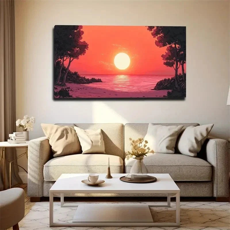 The Sun That Radiates Dazzling Wall Art Canvas Office Home Room Framed 80x45cm