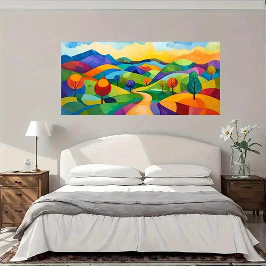 Abstract Landscapes Wall Art Canvas Office Home Room Framed 80x45cm