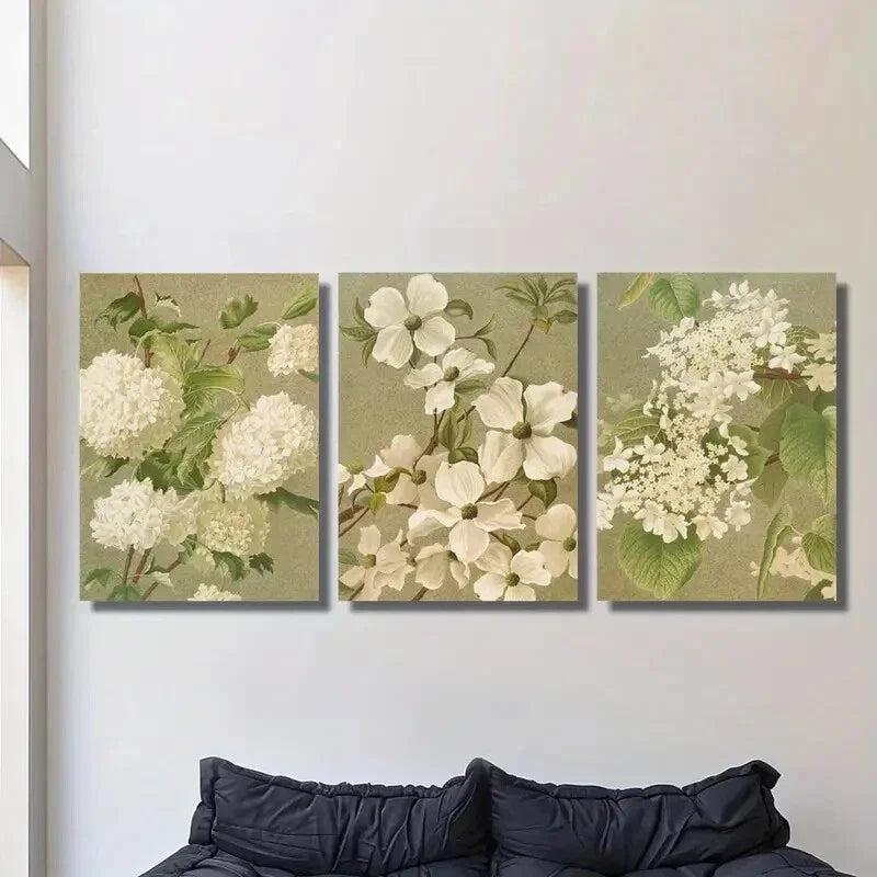 3pcs Vintage Botanical Print, Metal Print Ready to Hang Art