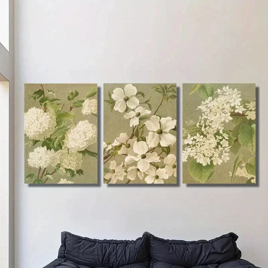 3pcs Vintage Botanical Print, Metal Print Ready to Hang Art