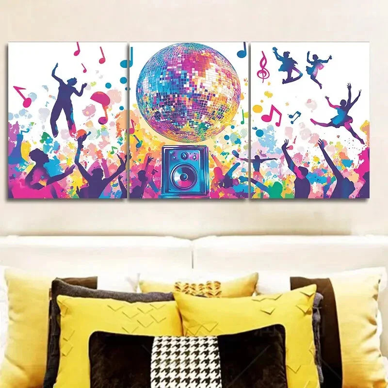 3pcs A big party  Wall Art Set Canvas Framed 40x60cm - High Quality Print 100% Australian Made Wall Canvas Ready to Hang