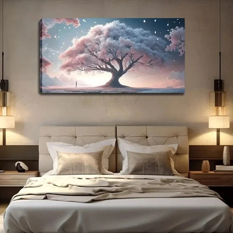 Majestic Cherry Blossom Tree Wall Art Canvas Office Home Room Framed 120x60cm