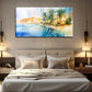 Serene Palm Trees Calm Water Wall Art Canvas Office Home Room Framed 120x60cm