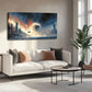 Urban Disaster & Aircraft Scene Wall Art Canvas Office Home Room Framed 120x60cm