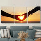 3pcs Romantic Sunset Heart Hands Metal Print Ready to Hang Art