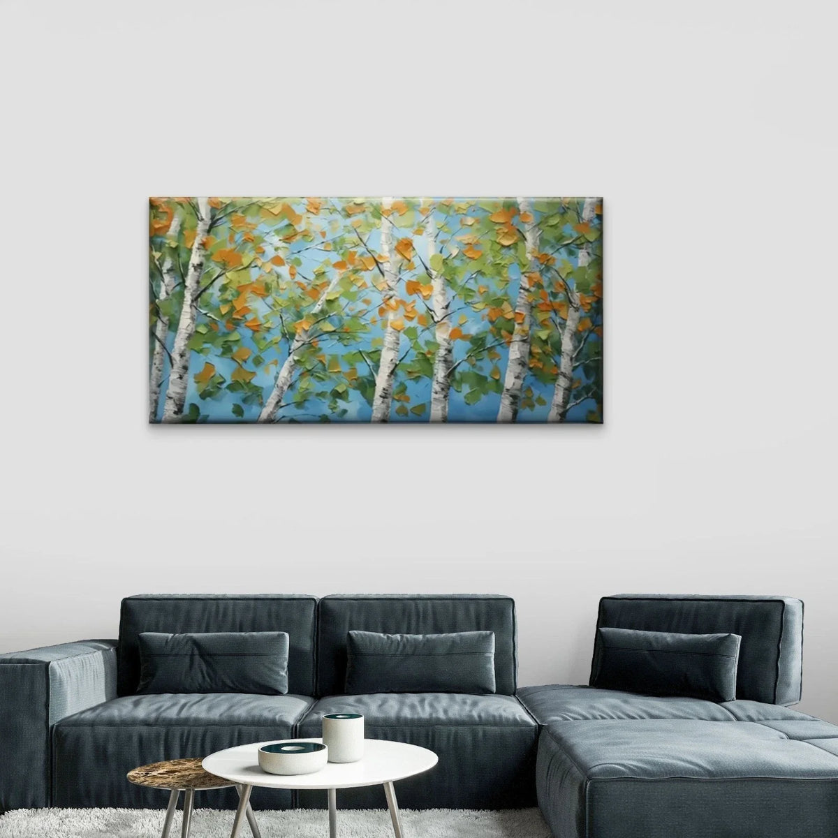 Abstract Tree Leave Birch Wall Art Canvas Office Home Room Framed 120x60cm