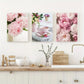 3pcs Modern Art Peony Contemporary Canvas Metal Print Ready to Hang Art